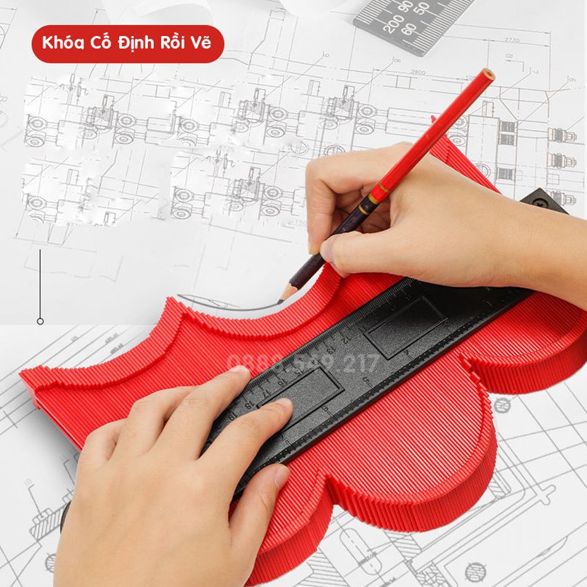 Thước định hình - sao chép hình dạng, thước đo lấy góc đường viền, thước đo đa góc chuyên dụng