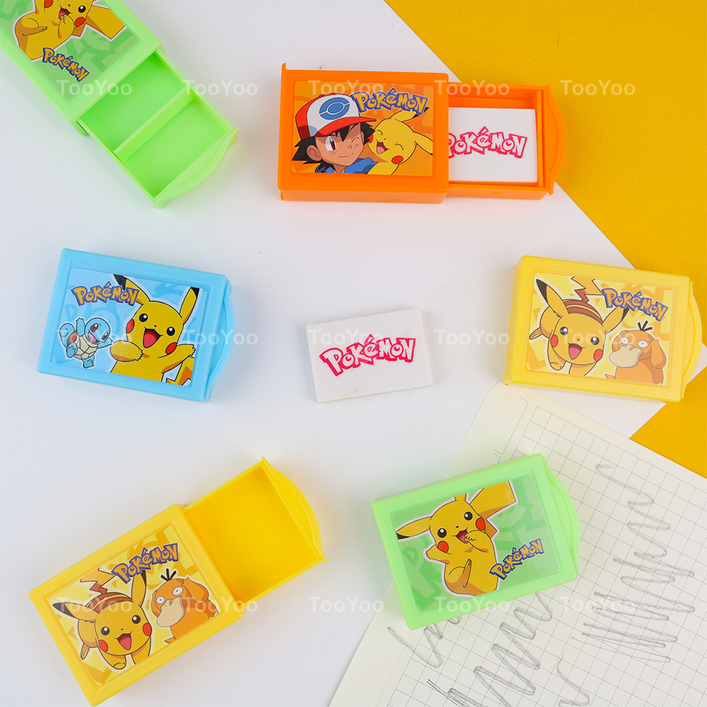 Hộp đựng cục gôm tẩy bút chì ma thuật hình Pikachu Pokemon độc đáo BK00475