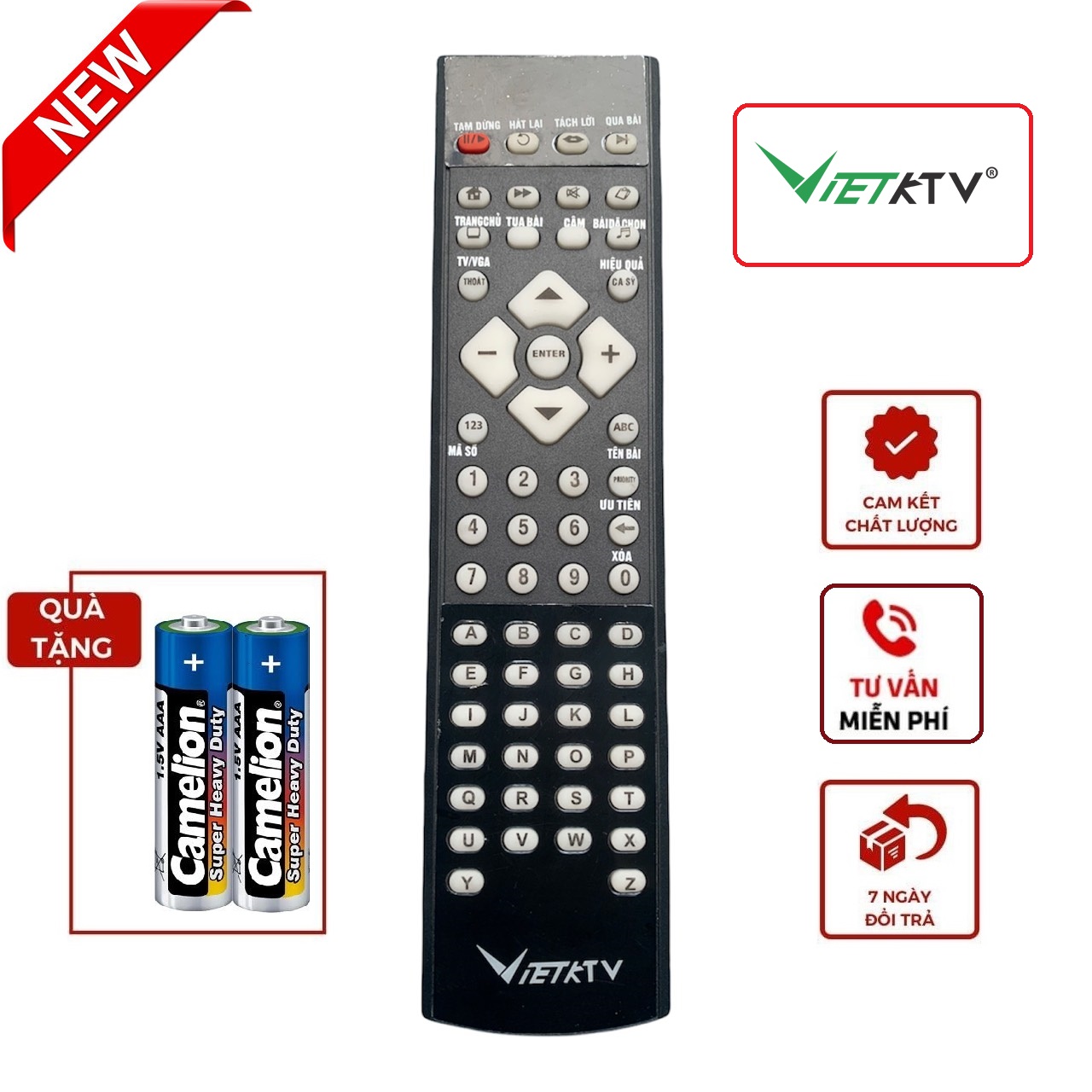 Điều khiển đầu karaoke amly VIETKTV - Hàng chính hãng mới 100% Remote karaoke
