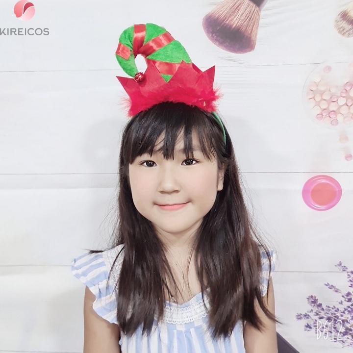 Cài noel hình nón sọc xanh có chuông