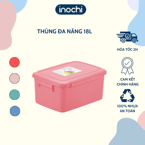 Thùng đa năng trẻ em Notoro 18L - Thùng đựng đồ chơi trẻ em, Thùng đựng đồ gia đình - Thân thiện và Tiện dụng - Hàng chính hãng INOCHI - Tiêu chuẩn Nhật Bản