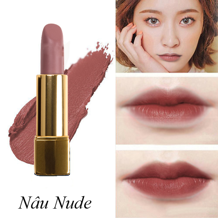 Son Kem lì FALAYA Matte Liquid  màu NÂU NUDE  phù hợp với mọi loại da Kết cấu son mềm mịn NÂU nude pha chút đất nhẹ nhàng