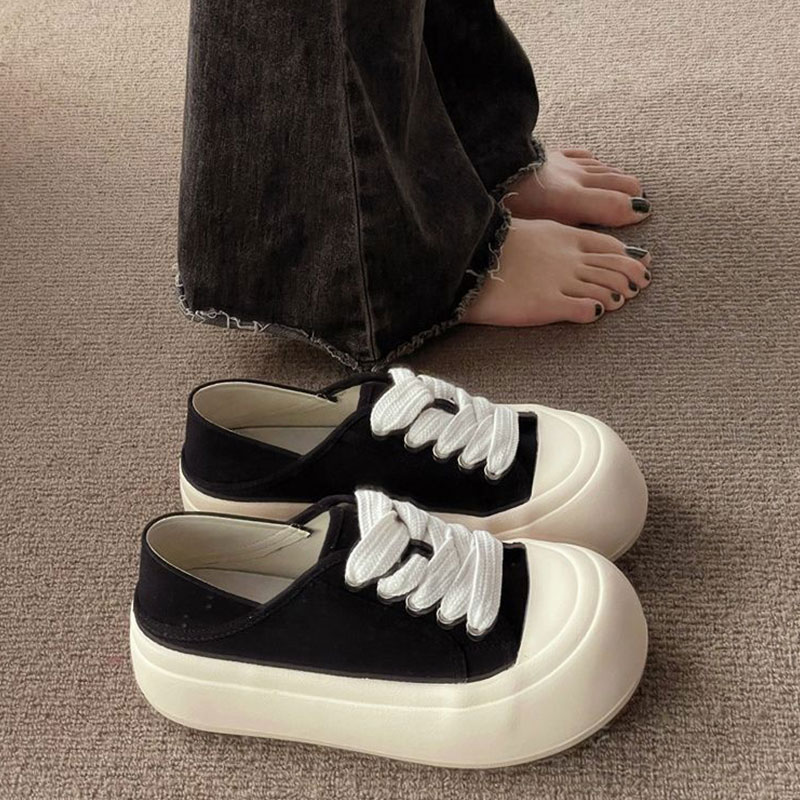 QiaoYiLuo ugly ly Korean fashion breathable soft bottom canvas sneakers