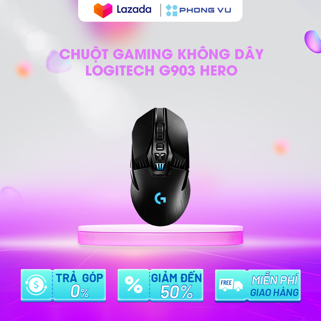 Chuột gaming không dây Logitech G903 Hero - Bảo hành 24 tháng