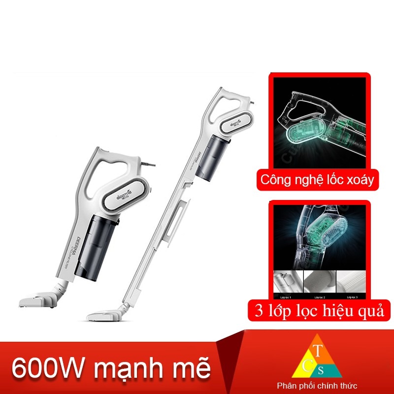 Máy Hút Bụi Deerma DEM-DX700 DX700s Công Suất 600W ( Đen Trắng)