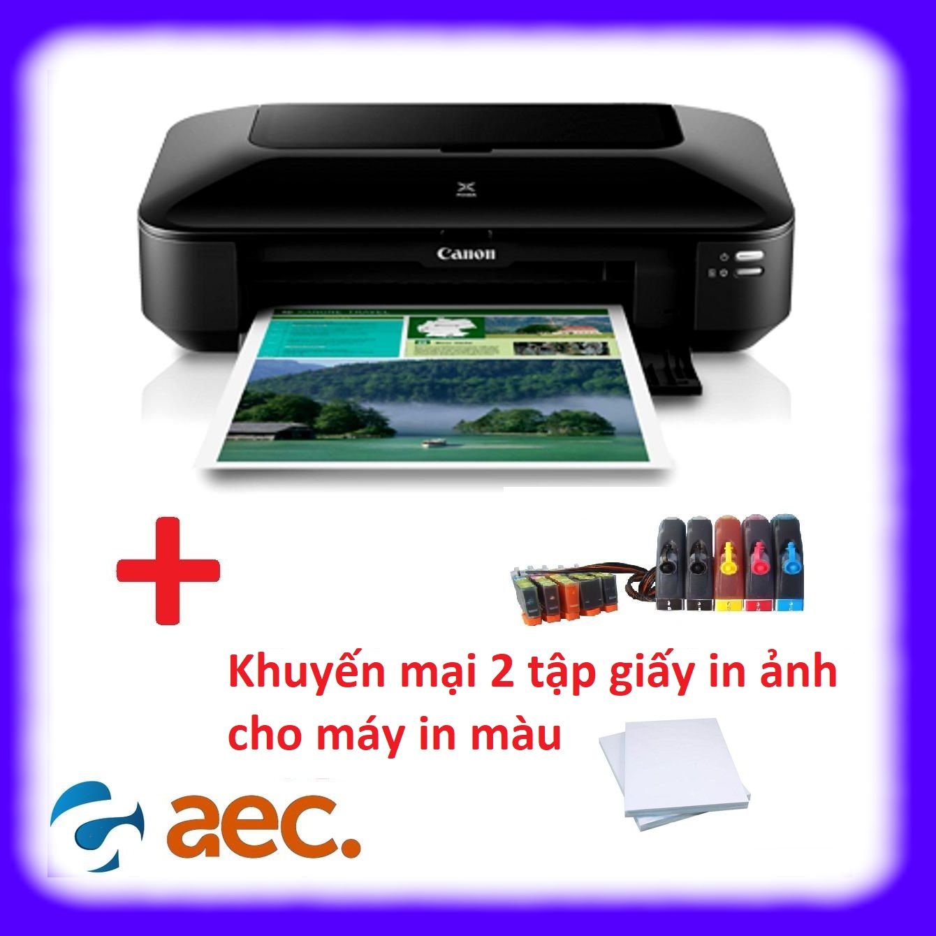 [Trả góp 0%]Máy in Canon IX6770 gắn bộ dẫn mực ngoài ( đã có mực bên trong bộ dẫn ) + Khuyến mại 2 tập giấy in ảnh cho máy in màu