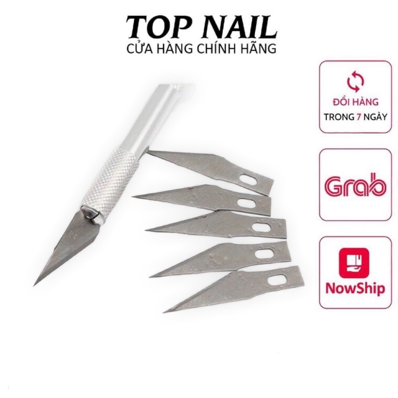 Cây dao cắt làm nail bột inox chuyên dụng tạo phom móng bột
