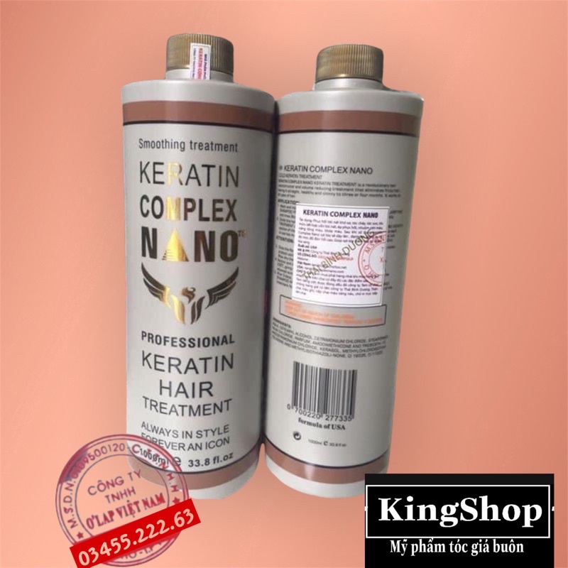 Phục hồi hấp tóc keratin nano complex chuẩn thơm cafe 1000ml phục hồi tóc nát trẻ ngọn hư tổn nặng