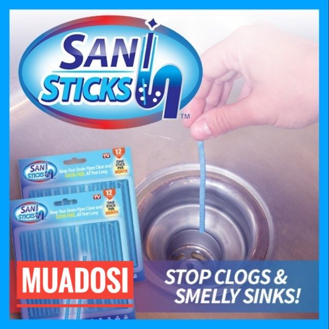 Vĩ 12 que thông tắc cống sani sticks