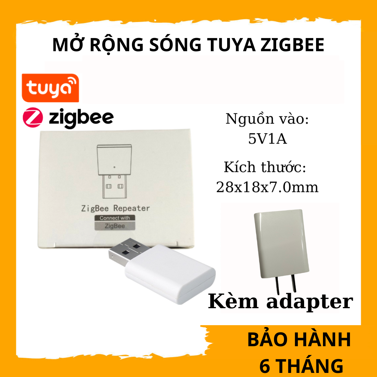 Thiết bị mở rộng sóng zigbee tuya/ usb kích sóng zigbee, tuya zigbee repeater, hỗ trợ smart life chuẩn usb nguồn 5v