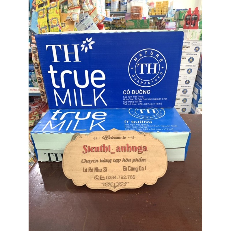 Sữa tươi th true milk 48 hộp x 110ml ít đường/có đường