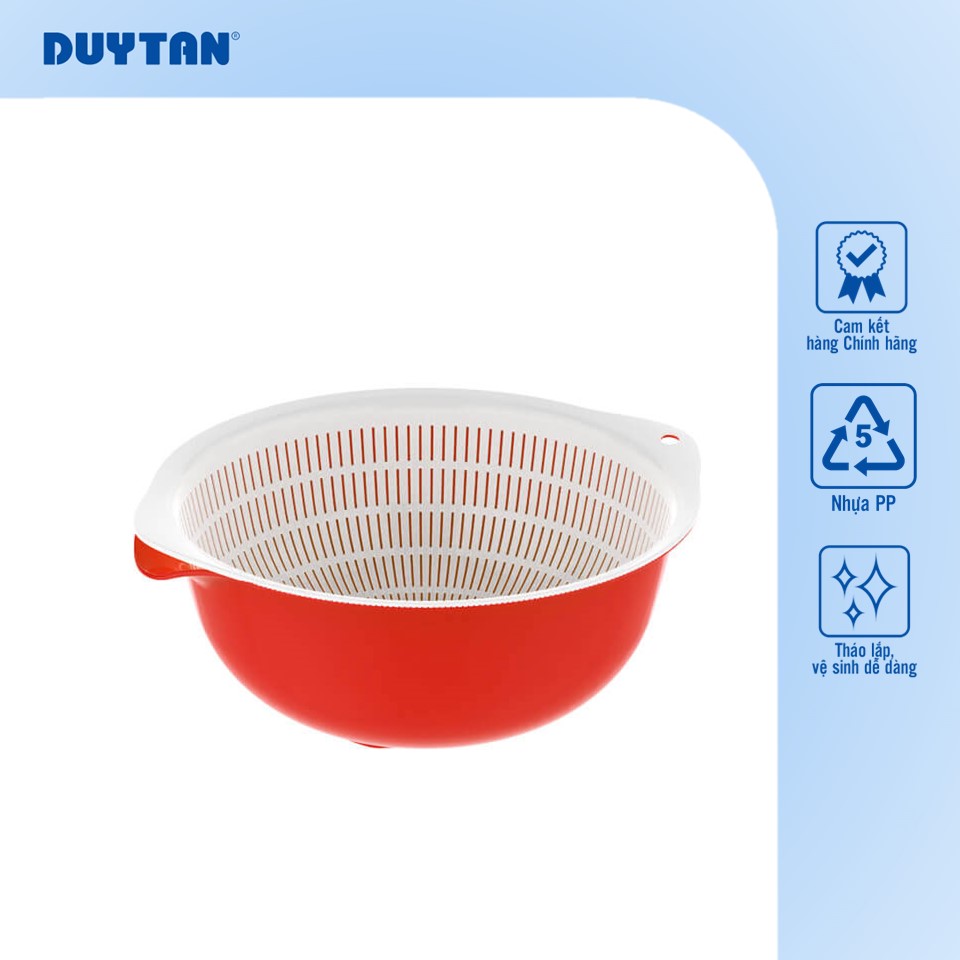 Bộ thau rổ 3t6 duy tân bao gồm một thau và một rổ, tiện lợi cho góc bếp mọi nhà