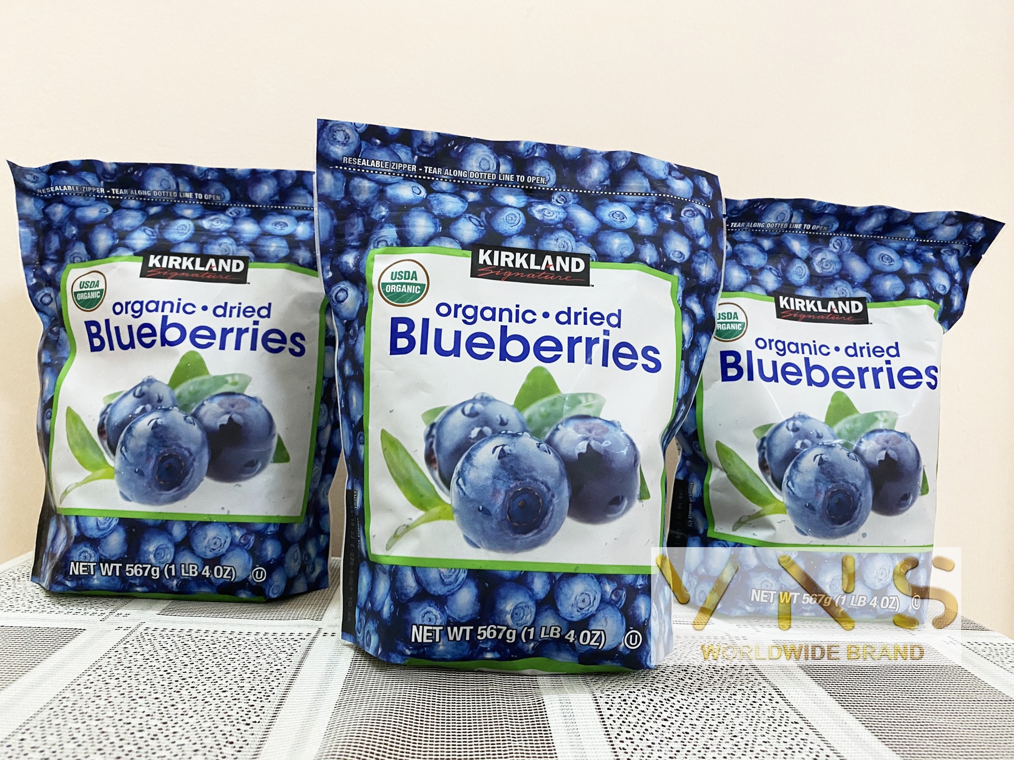 Việt Quất Blueberry Sấy Khô Kirkland Signature Whole Dried Blueberries