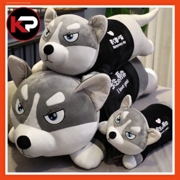 Gấu Bông Chó Husky Bông Cute Khổng Lồ ,Chó Ngáo Husky Nhồi Bông Siêu Mềm Mịn Dễ Thương
