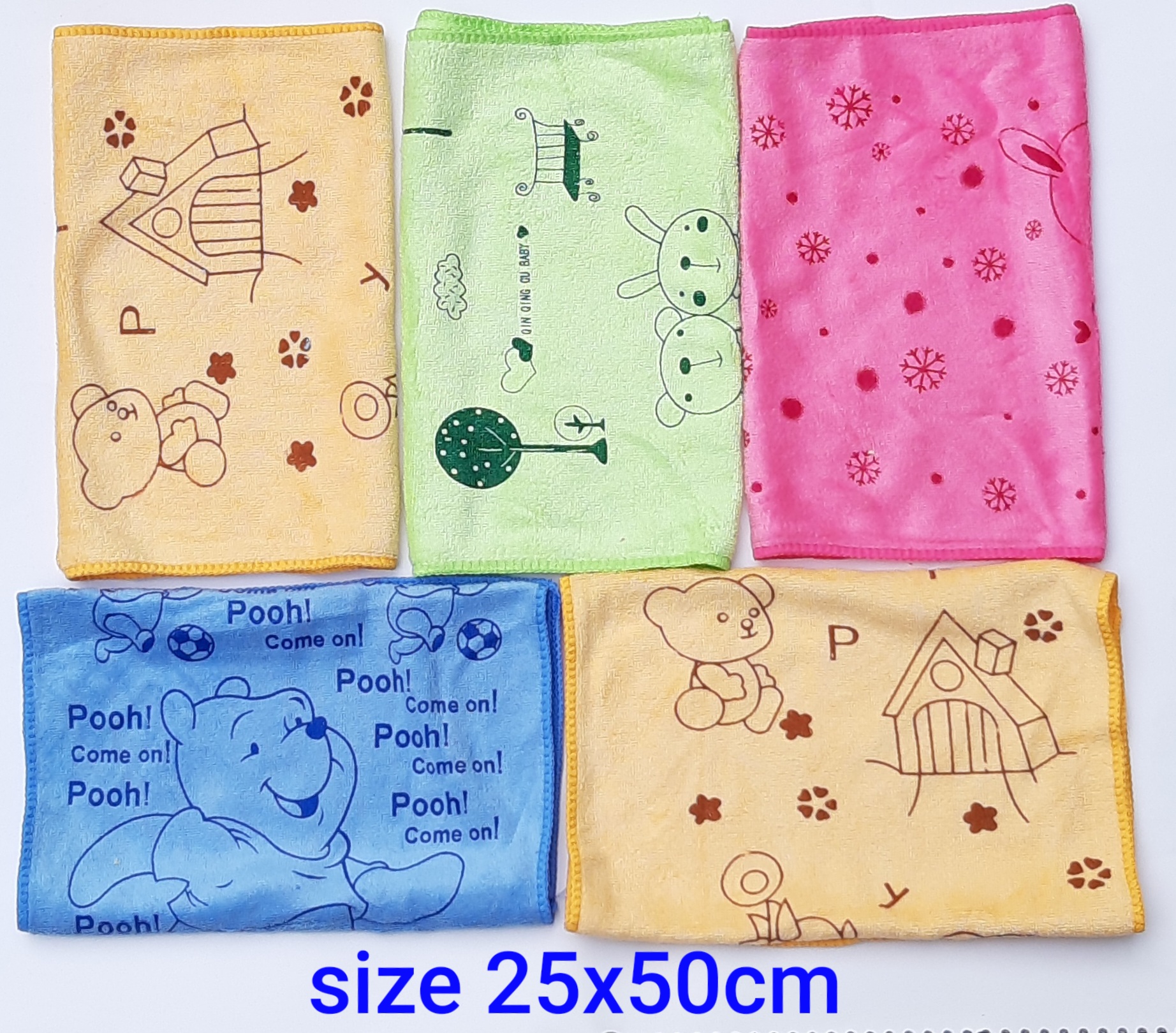 Combo 05 Khăn mặt siêu mềm mịn cao cấp 25x50cm