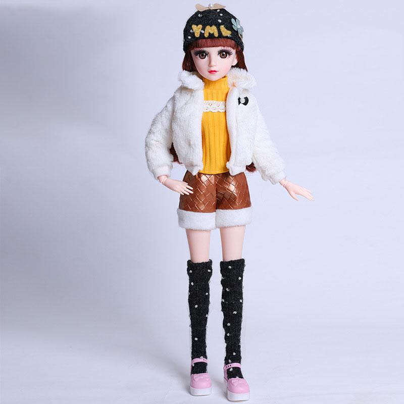 Búp bê 3d bjd 18 khớp sét quần áo thu đông điệu đà - cao 60cm