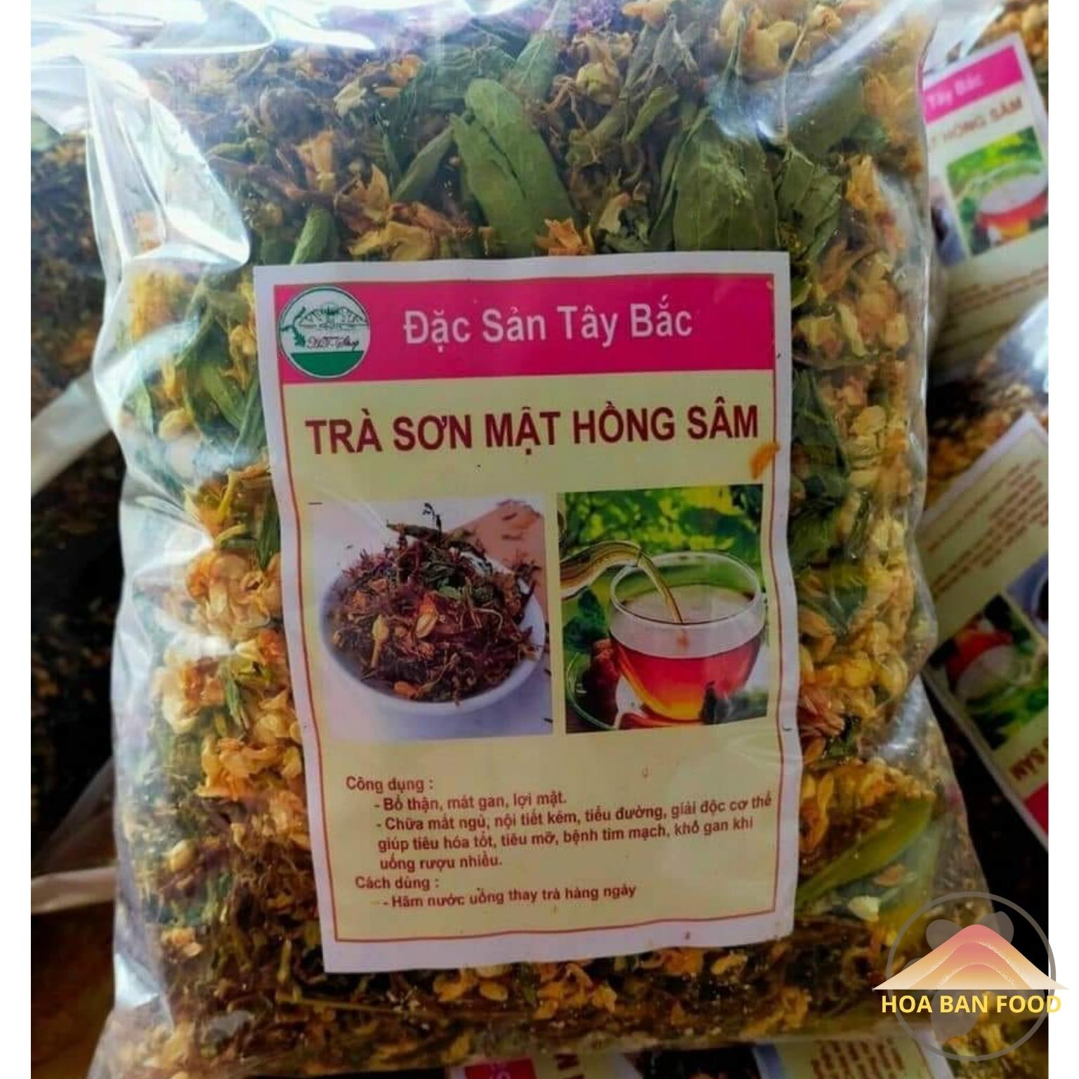  Trà Sơn mật hồng sâm  HOA BAN FOOD loại 1  thượng hạng   túi 1kg . Trà Sơn mật Hồng sâm loại đặc biệt trà sam hồng sâm hồng sapa giúp giải độc mát gan ngủ ngon 