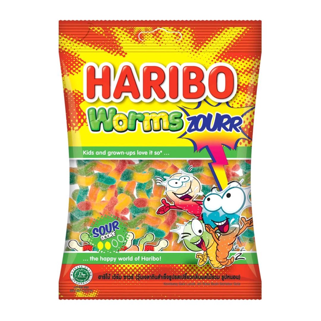 COMBO 3 Kẹo Dẻo Hình Con Sâu Vị Chua, Gummies, Worms Zourr 80g