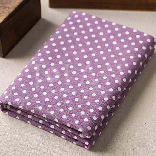 Vải thô canvas hoạ tiết chấm bi, vải may đồ handmade khổ rộng 0.5m