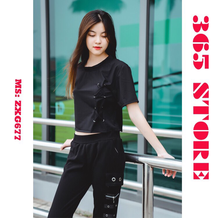 Phương Linh Luxury 1688 [CÓ BÁN LẺ ÁO VÀ QUẦN] Set bộ nữ croptop uze kèm quần jogger túi hộp cực chất cá tínhhhhh