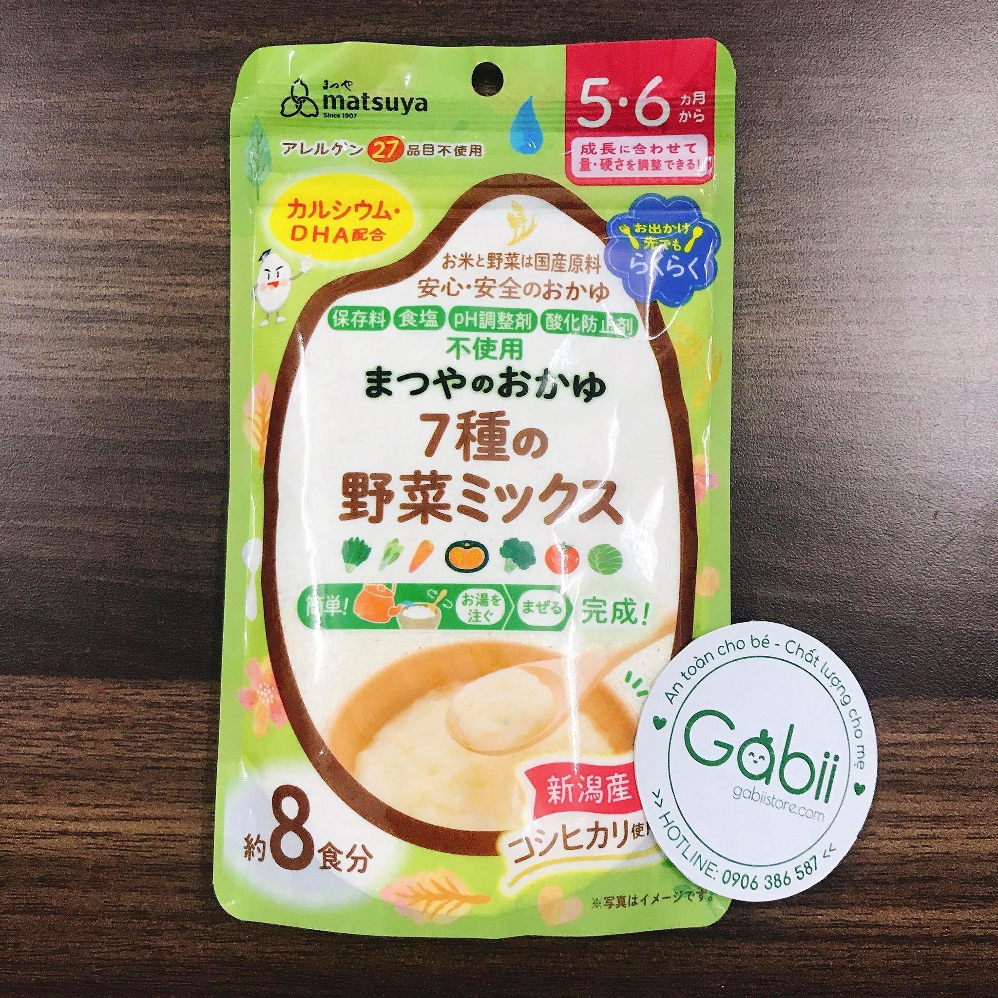 [BÉ 5 THÁNG] BỘT CHÁO ĂN DẶM MATSUYA RAU CỦ - XANH LÁ - GABII STORE