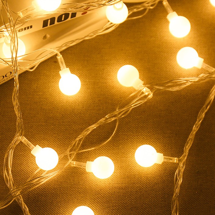 Đèn led dây bóng tròn cherry ball ,ac220v, 5m, 50 bóng/dây, ánh sáng vàng