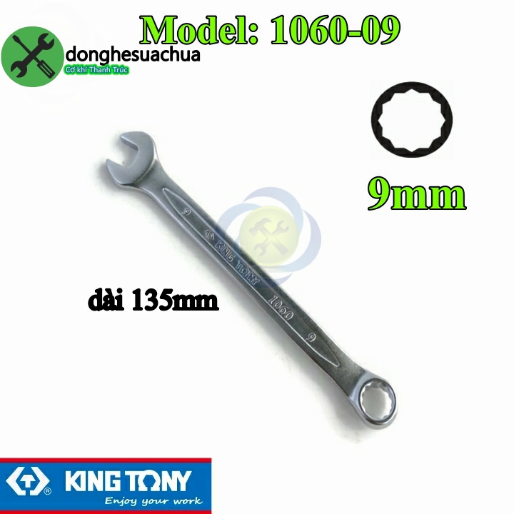 Cờ lê vòng miệng 9mm kingtony 1060-09 dài 135mm