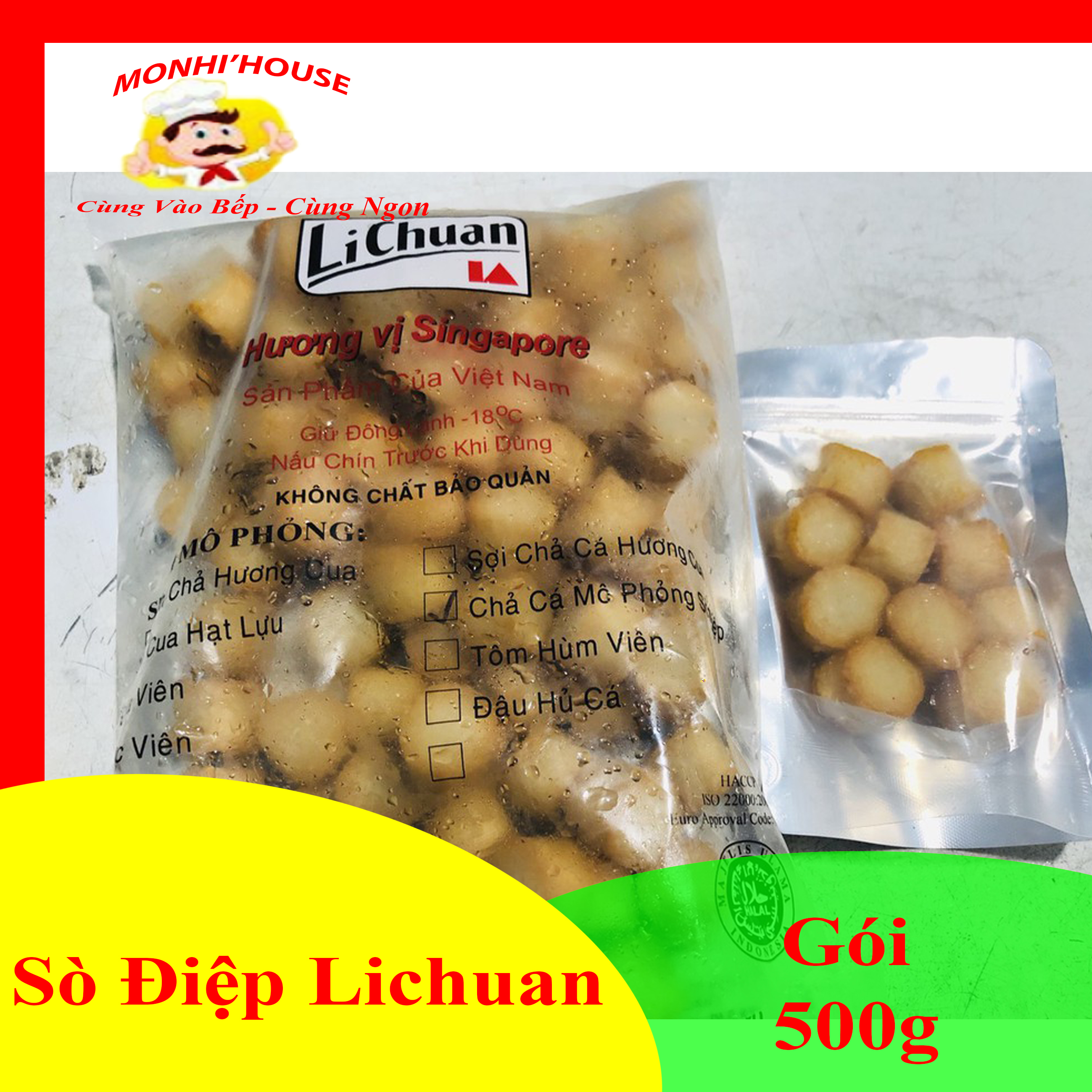 Gói 500g sò điệp surimi lichuan