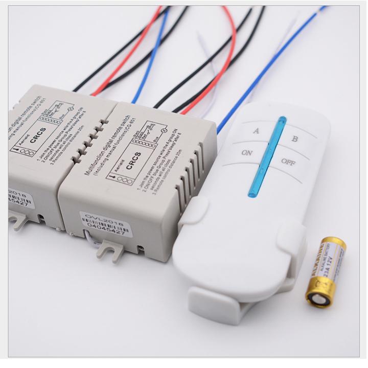 Công tắc điều khiển từ xa Rf 2 cổng 2 mạch điện. mạch điện có thể lắp ở hai vị trí