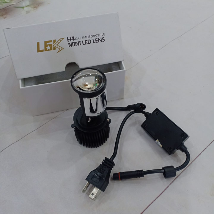 Đèn pha LED bi cầu mini H4 L6K, chỉnh được pha cao