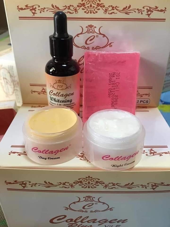 Bộ 4 món kem face collagen cho da na.m tan nhang