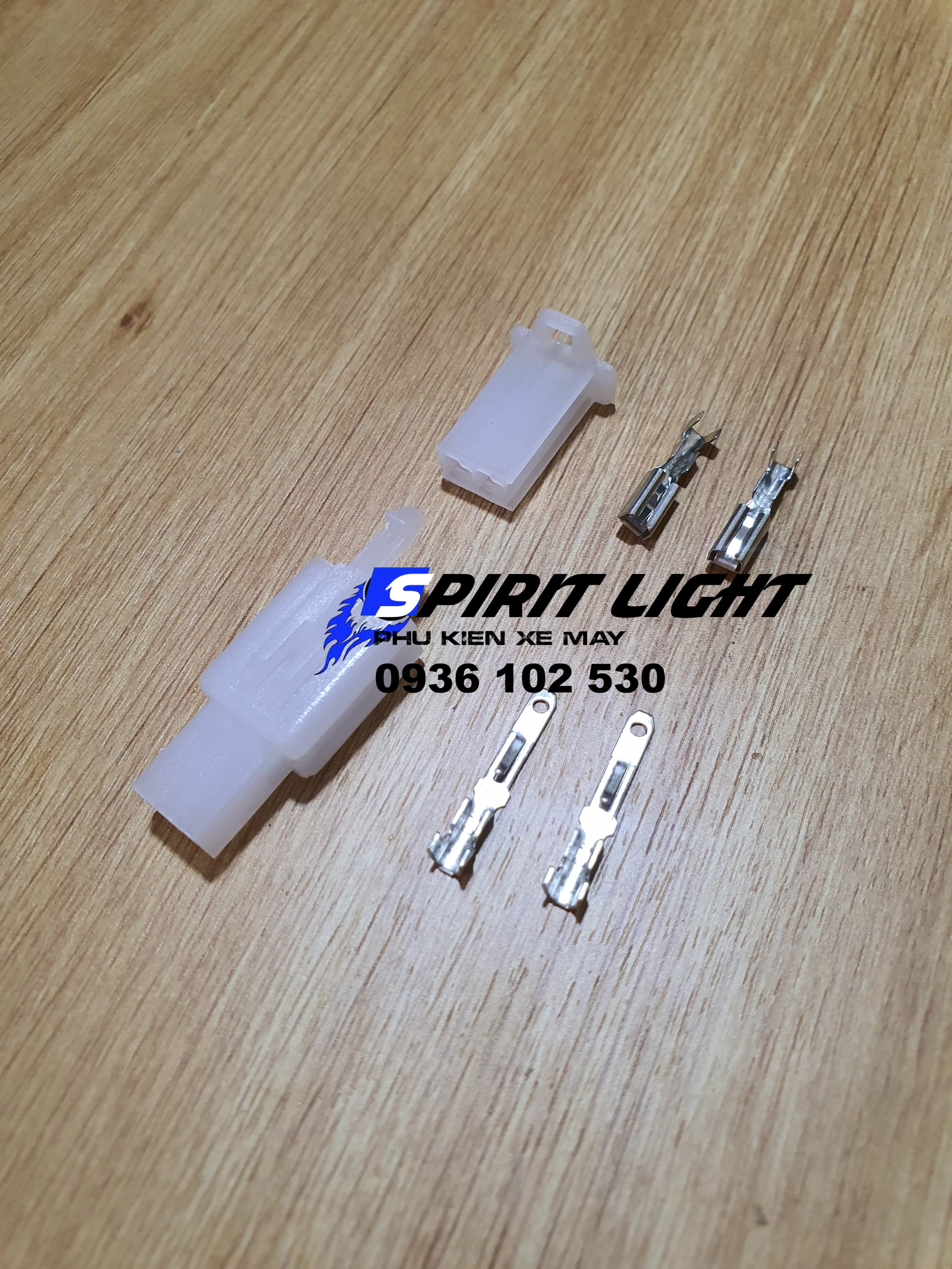 Bộ 10 cái giắc nhựa 2P xe máy gắn trợ sáng, xi nhan cos 2.8