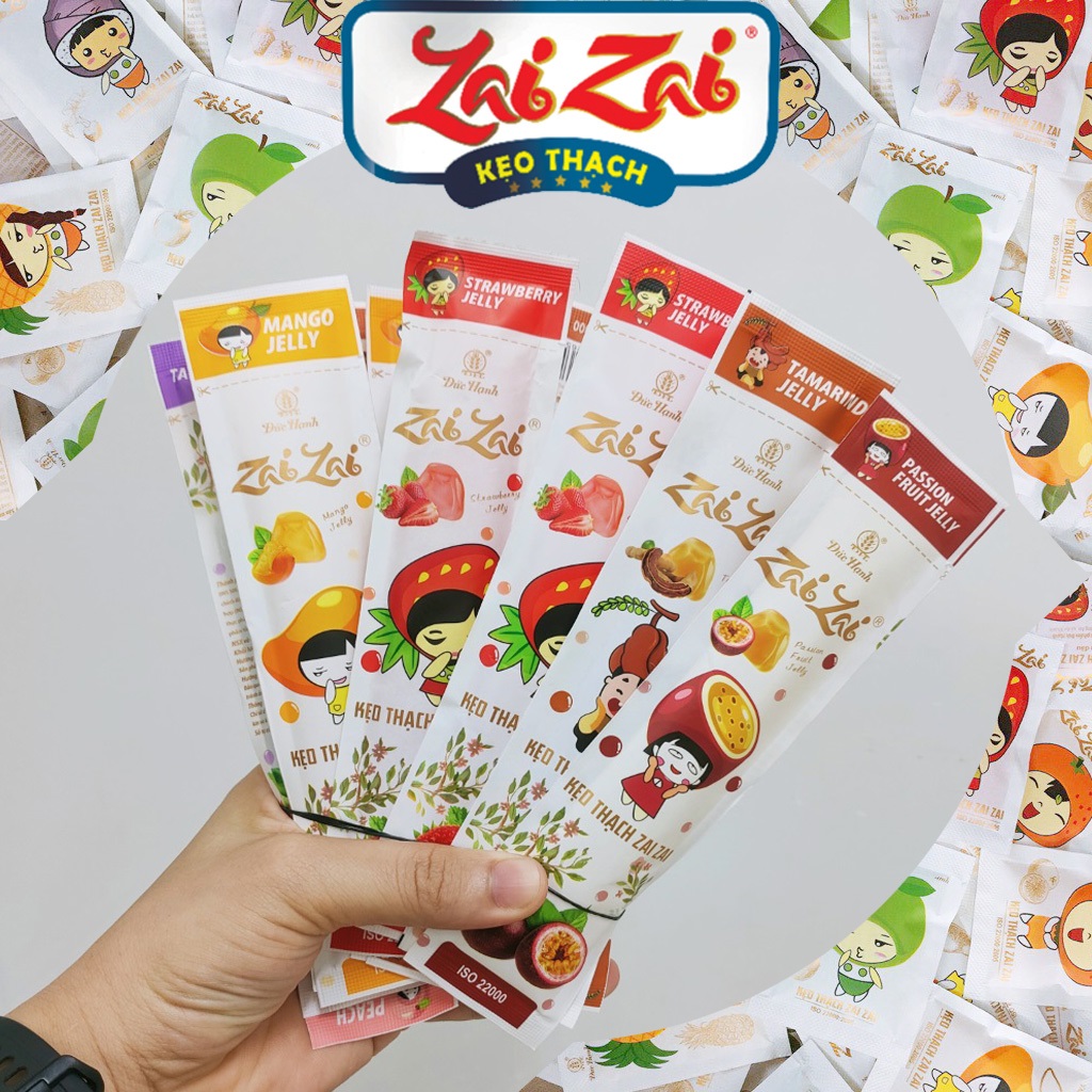 Kẹo Thạch Zaizai 320g / 350g / 500g - Đức Hạnh | Hương vị: Khoai Môn, Chanh Leo, Me, Dâu, Xoài, Đào, Táo Xanh, Dứa, Cam