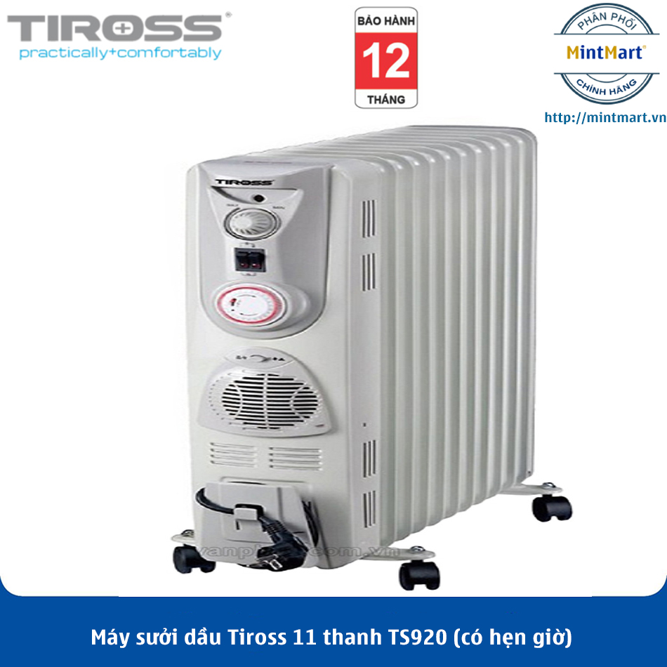 Máy sưởi dầu tiross 11 thanh ts920 - hàng chính hãng