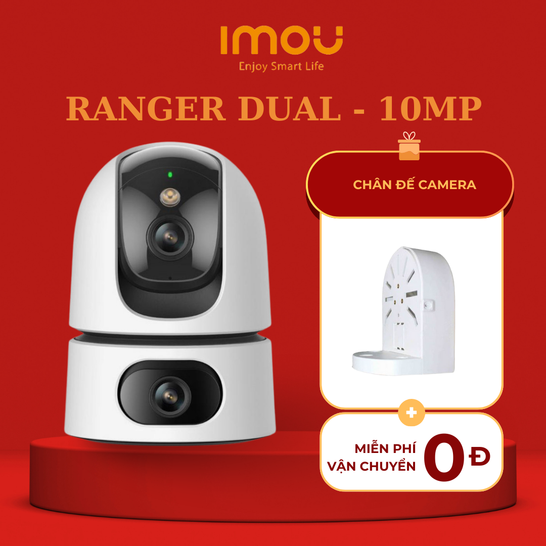 Camera 2 Mắt Trong Nhà IMOU  Ranger Dual 10MP - Ranger Dual 6MP I Tầm Nhìn Ban Đêm Có Màu I Ống Kính Kép Góc Rộng I Bảo Hành 2 Năm