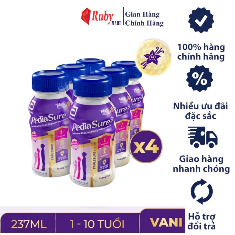 Thùng 24 chai Sữa Pediasure pha sẵn 237ml vani