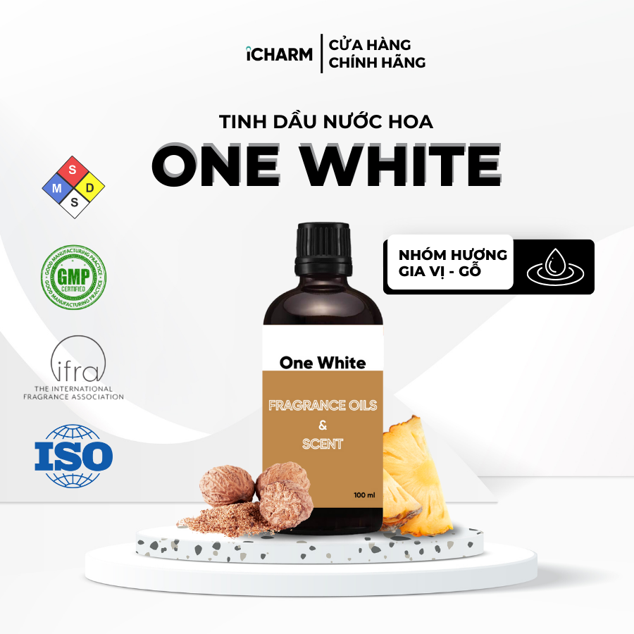 Tinh dầu nước hoa xông phòng one white 50ml, 100ml, 500ml, 1l - tinh dầu thơm phòng nguyên chất icharm