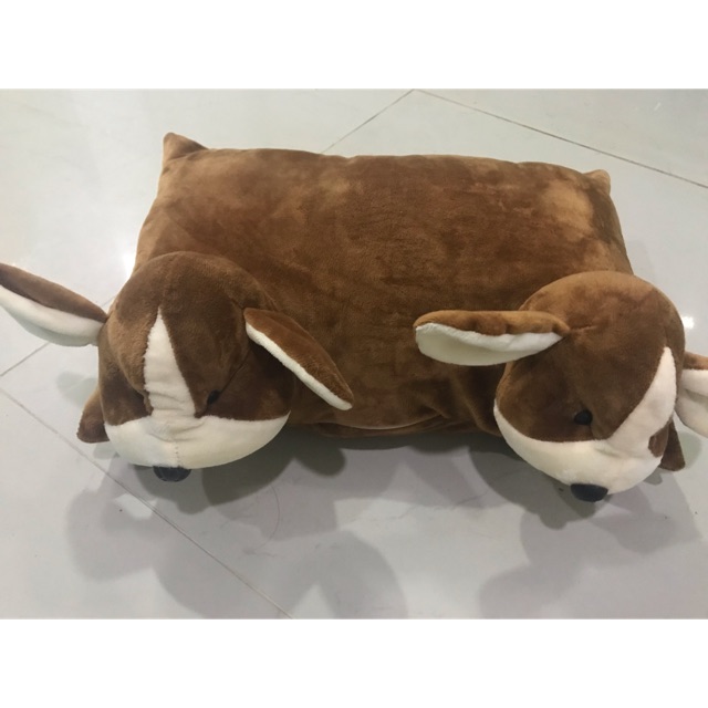 Gối đi xe máy 2 đầu -siêu dễ thương-an toàn cho bé-Hình chó nâu