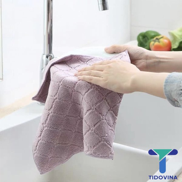 Combo 50 khăn lau chùi đa năng 2 mặt tidoviva thấm nước tốt, mềm mịn, dùng để lau bát đĩa, nhà bếp, bàn ghế"