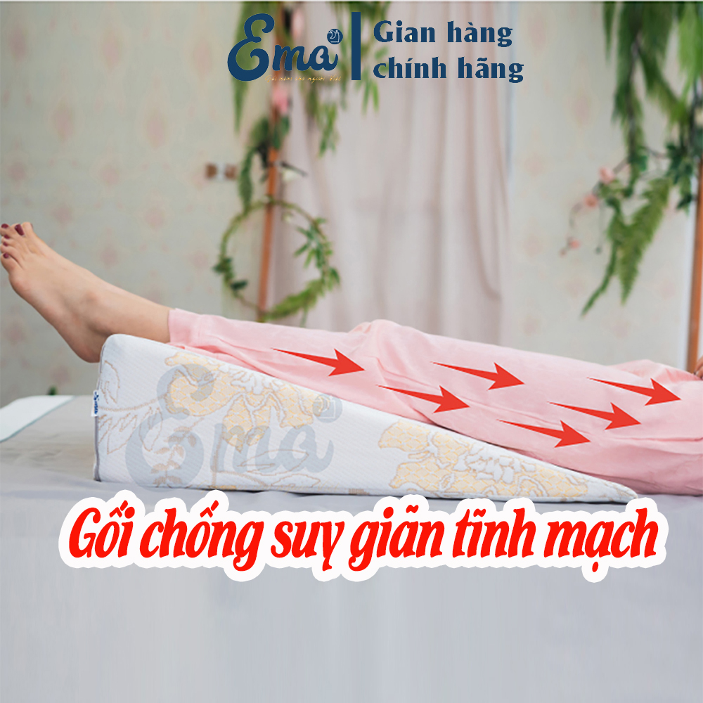 Gối kê chân chống giãn tĩnh mạch Ema thế hệ 2 - Giúp giảm sưng, phù nề, chuột rút, vọp bẻ do suy giãn tĩnh mạch