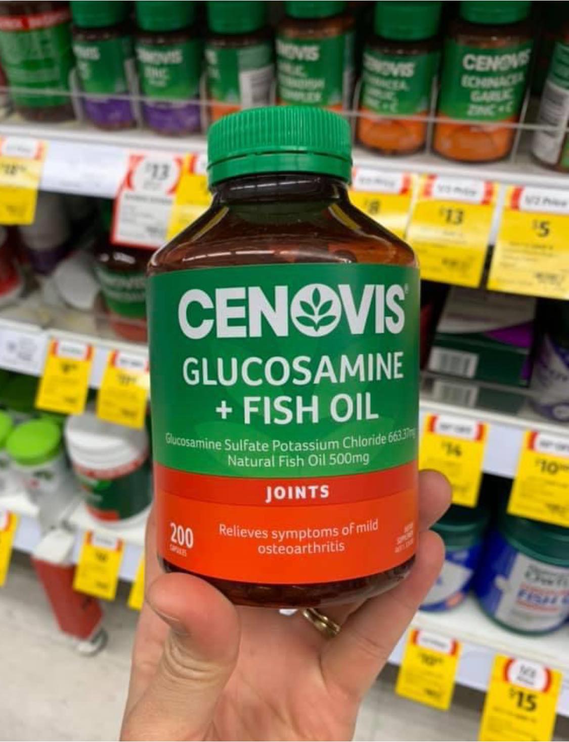 Cenovis Glucosamine Fish Oil 200 Capsules - bổ sung Glucosamin &amp; dầu cá