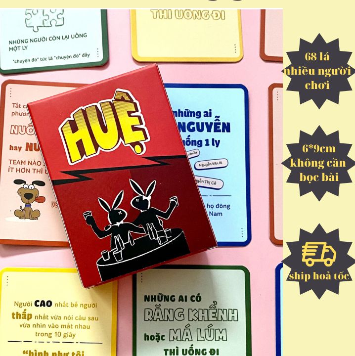 Bộ bài huệ drinking game board game thử thách xả stress cho nhóm bạn trên bàn nhậu cực hấp dẫn và vui vẻ