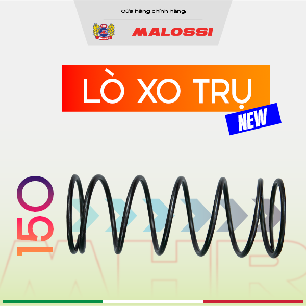 Lò xo trụ 10% thép hợp kim Malossi dành cho Honda 150 xe AirBlade/ Vario/ Click/ SH/ PCX