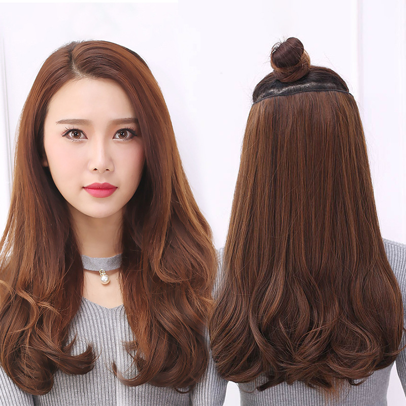 Tóc giả kẹp dải cụp HT150 😍FREESHIP😍 kẹp nửa đầu cúp, kẹp phím 50cm, tóc giả nữ