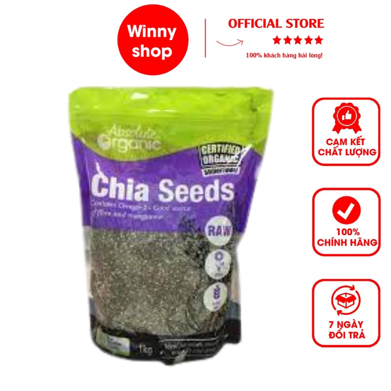 Hạt chia úc 1kg giảm cân ăn kiêng - hạt chia hữu cơ chuẩn organic chất lượng sạch đều đẹp date mới - winny shop