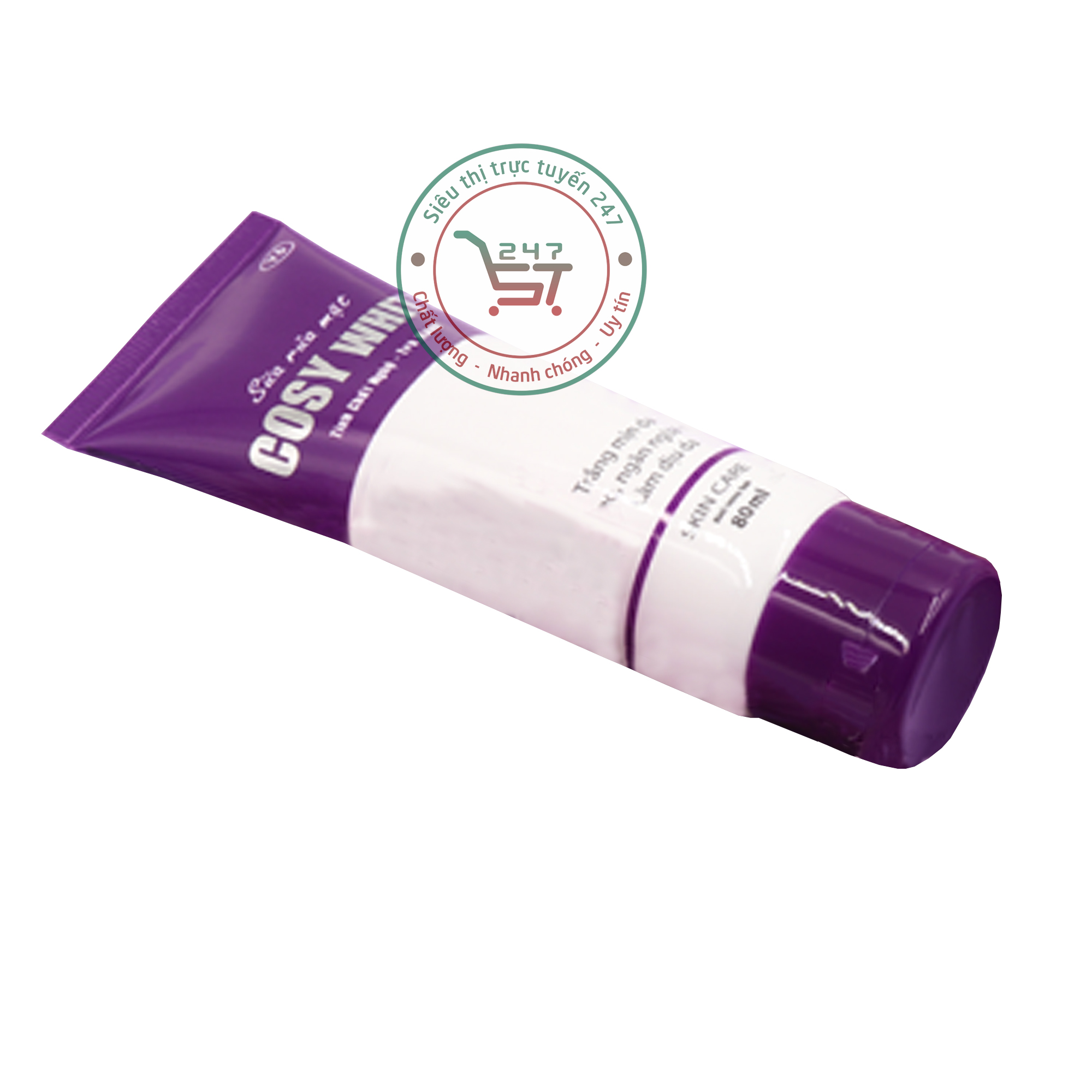 Sữa rửa mặt Trắng da Mờ sẹo Ngừa mụn Nghệ Trà xanh Cosy White Y6 80ml (trắng-tím) Sữa rửa mặt trắng da ngừa mụn nhanh chóng