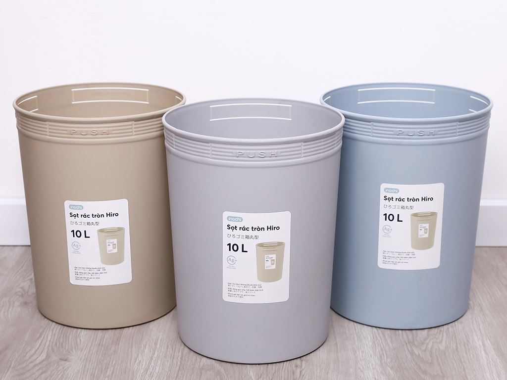 Sọt rác hiro 10l - màu xanh nhạt