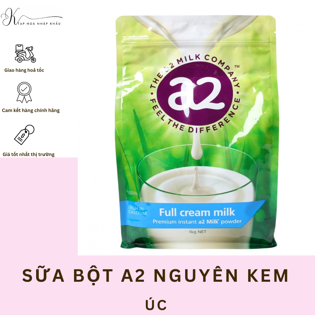 Sữa bột nguyên kem a2 full cream milk 1kg nhập khẩu úc