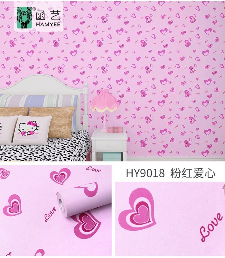 Giấy dán tường sẵn keo hình trái tim (10m x 45cm / cuộn)