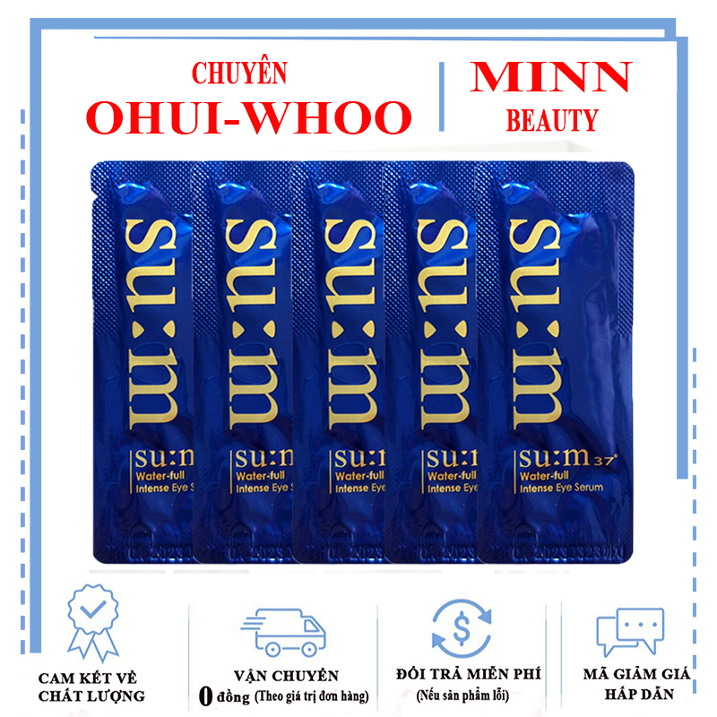 [Hỗ Trợ 15k Ship] Combo 5 Gói Sample Tinh Chất Cấp Ẩm Cho Vùng Mắt Su:m37 Water-full Intense Eye Serum Sum37 1ml x5